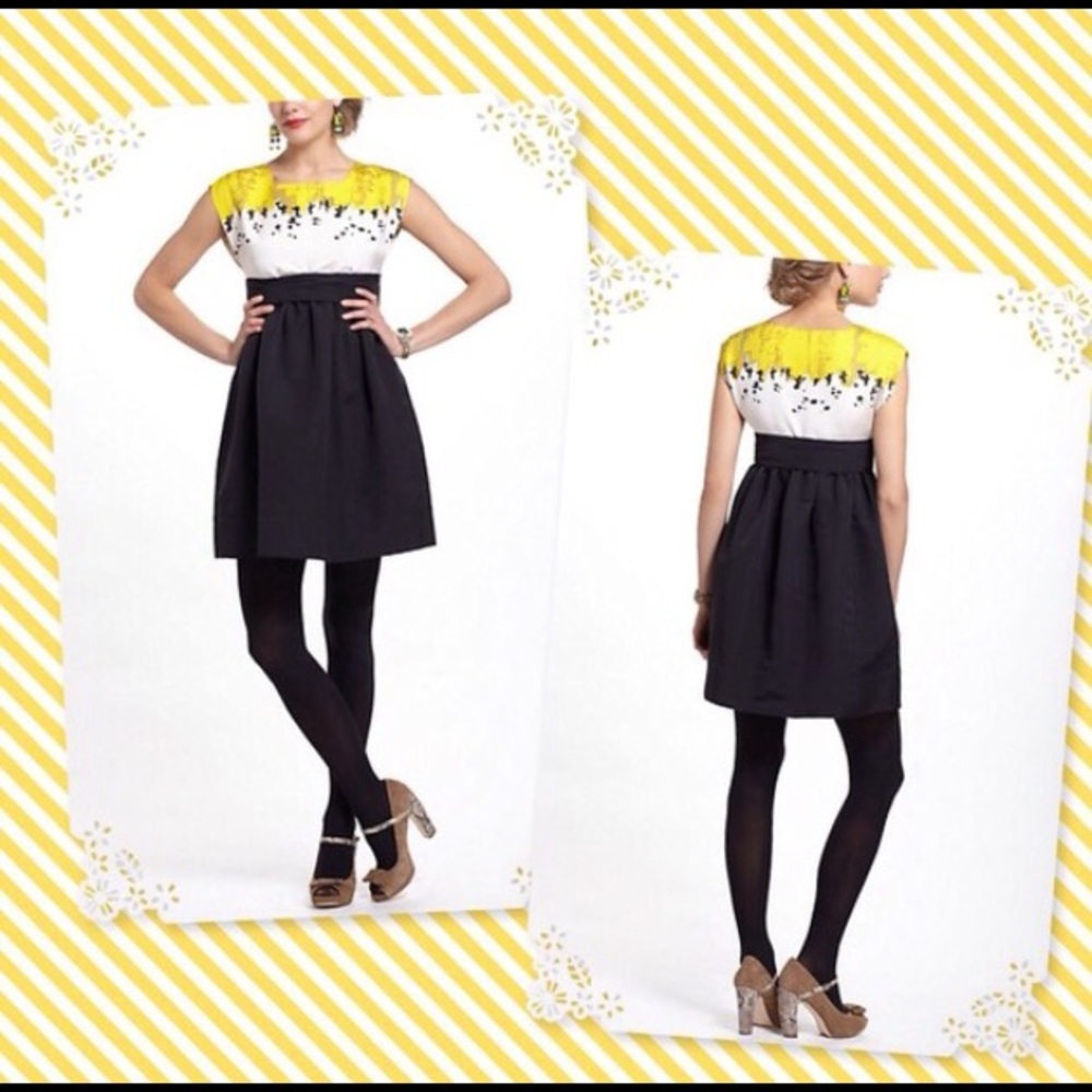 Anthropologie Birdsong Script Dress